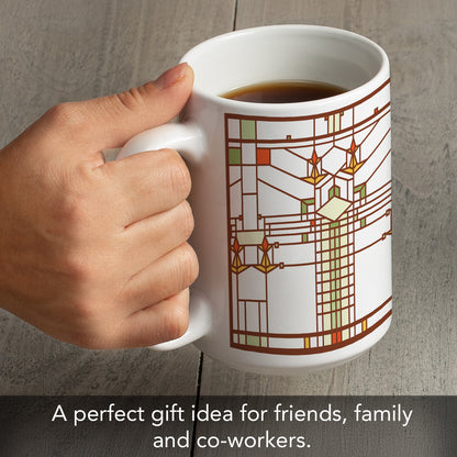 Highland Home Harley Bradley House Design by Frank Lloyd Wright 15 oz. Ceramic Mug Manufactured in the USA Dishwasher Safe Microwave Safe