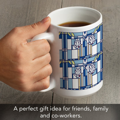 Frank Lloyd Wright's Waterlilies Design on 15 oz. Ceramic Mug Manufactured in the USA