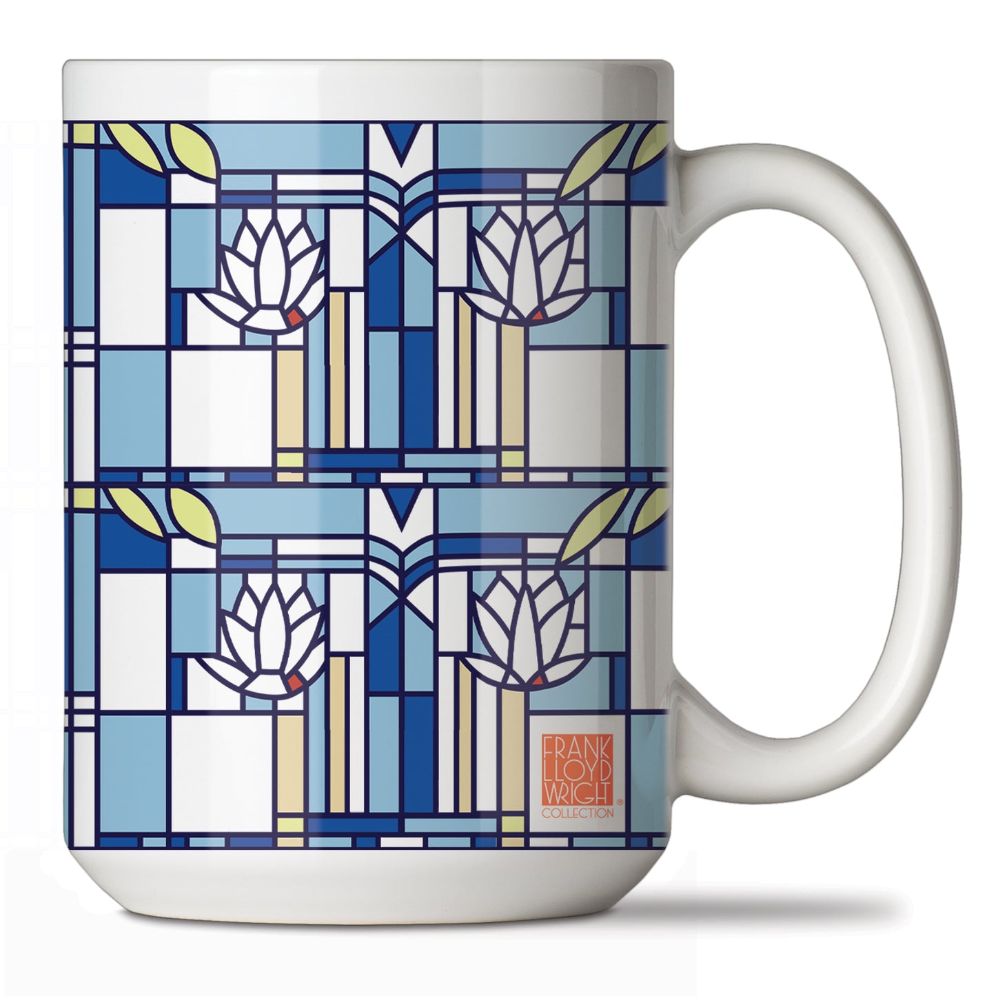 Frank Lloyd Wright's Waterlilies Design on 15 oz. Ceramic Mug Manufactured in the USA