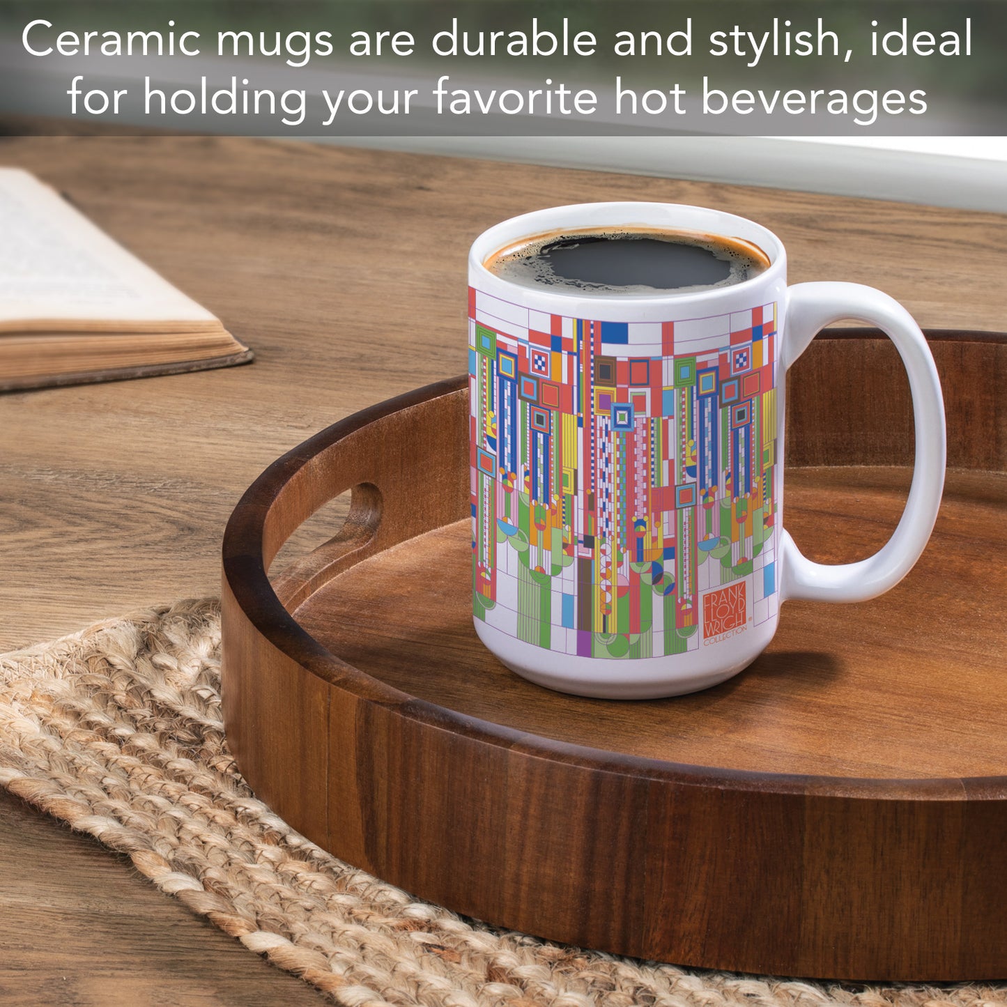 Highland Home Saguaro Forms by Frank Lloyd Wright 15 oz. Ceramic Mug Manufactured in the USA Dishwasher Safe Microwave Safe
