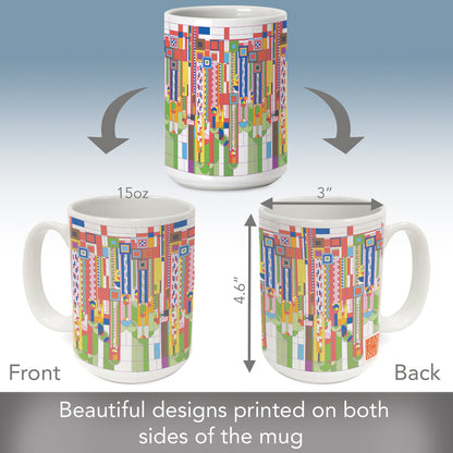 Highland Home Saguaro Forms by Frank Lloyd Wright 15 oz. Ceramic Mug Manufactured in the USA Dishwasher Safe Microwave Safe