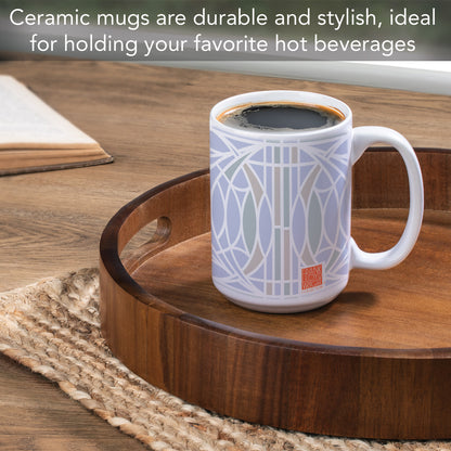 Highland Home Blossom Design by Frank Lloyd Wright 15 oz. Ceramic Mug Manufactured in the USA Dishwasher Safe Microwave Safe