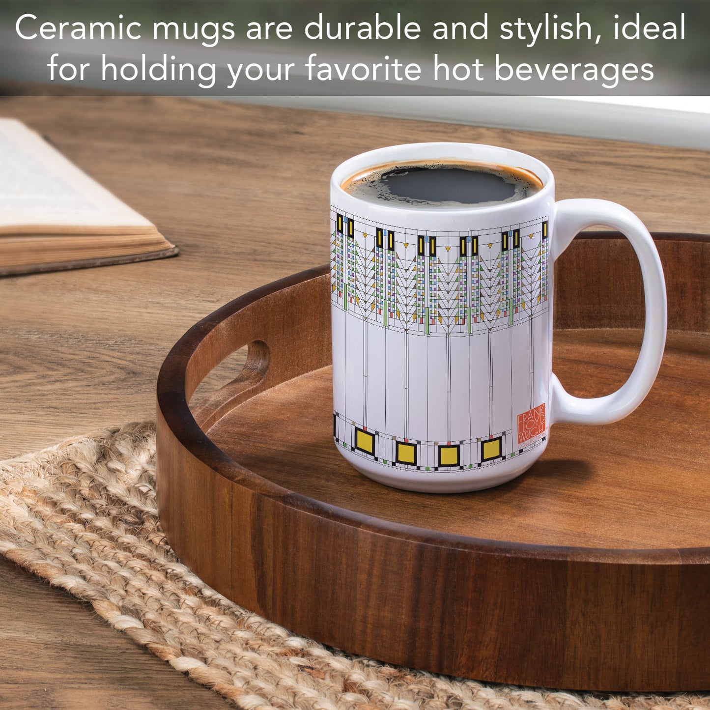 Highland Home Tree of Life Design by Frank Lloyd Wright 15 oz. Ceramic Mug Manufactured in the USA Dishwasher Safe Microwave Safe