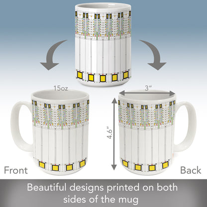 Highland Home Tree of Life Design by Frank Lloyd Wright 15 oz. Ceramic Mug Manufactured in the USA Dishwasher Safe Microwave Safe