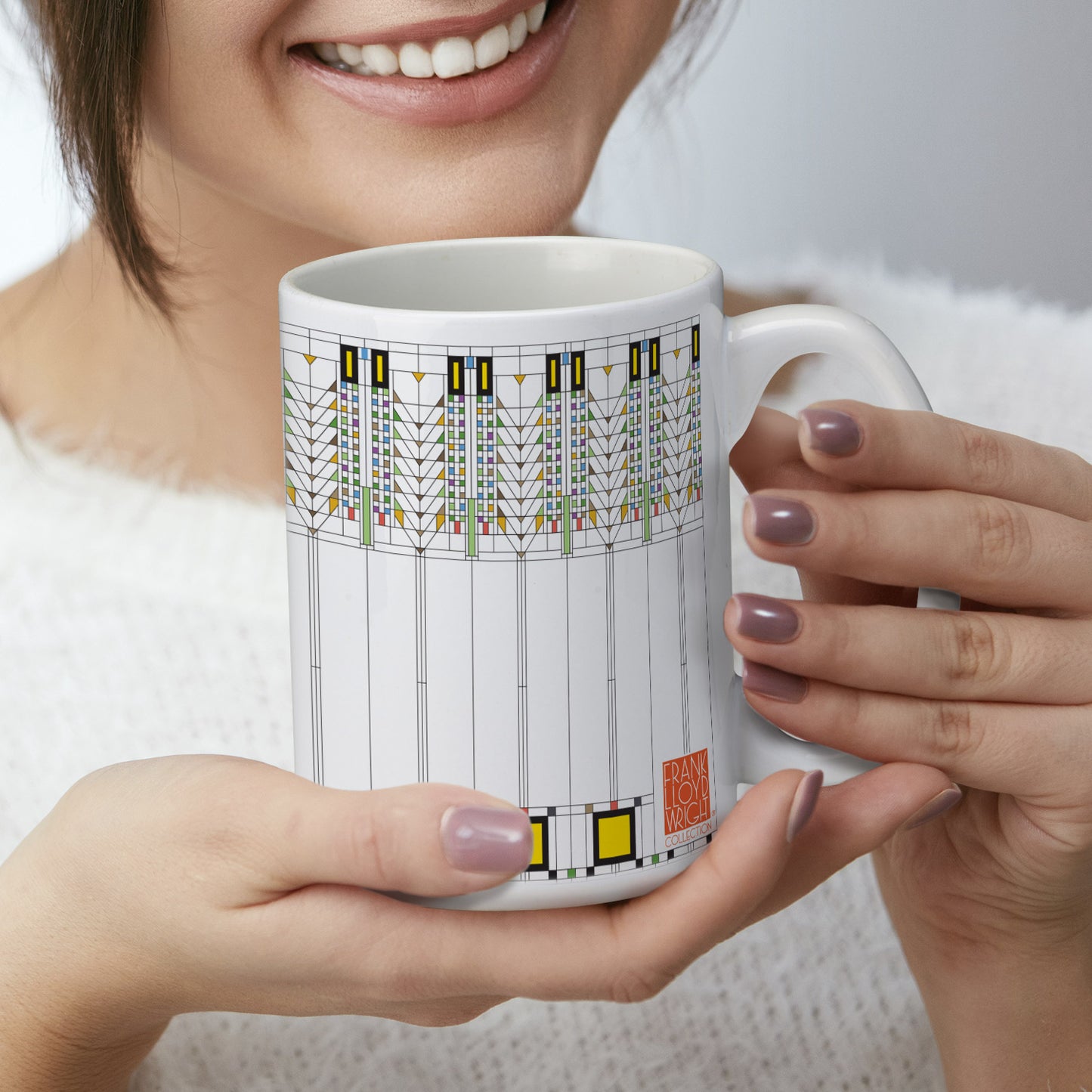 Highland Home Tree of Life Design by Frank Lloyd Wright 15 oz. Ceramic Mug Manufactured in the USA Dishwasher Safe Microwave Safe
