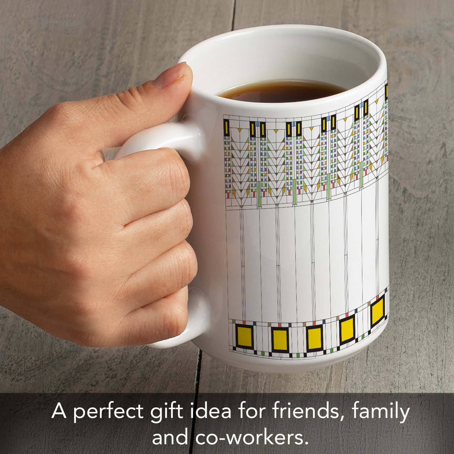 Highland Home Tree of Life Design by Frank Lloyd Wright 15 oz. Ceramic Mug Manufactured in the USA Dishwasher Safe Microwave Safe