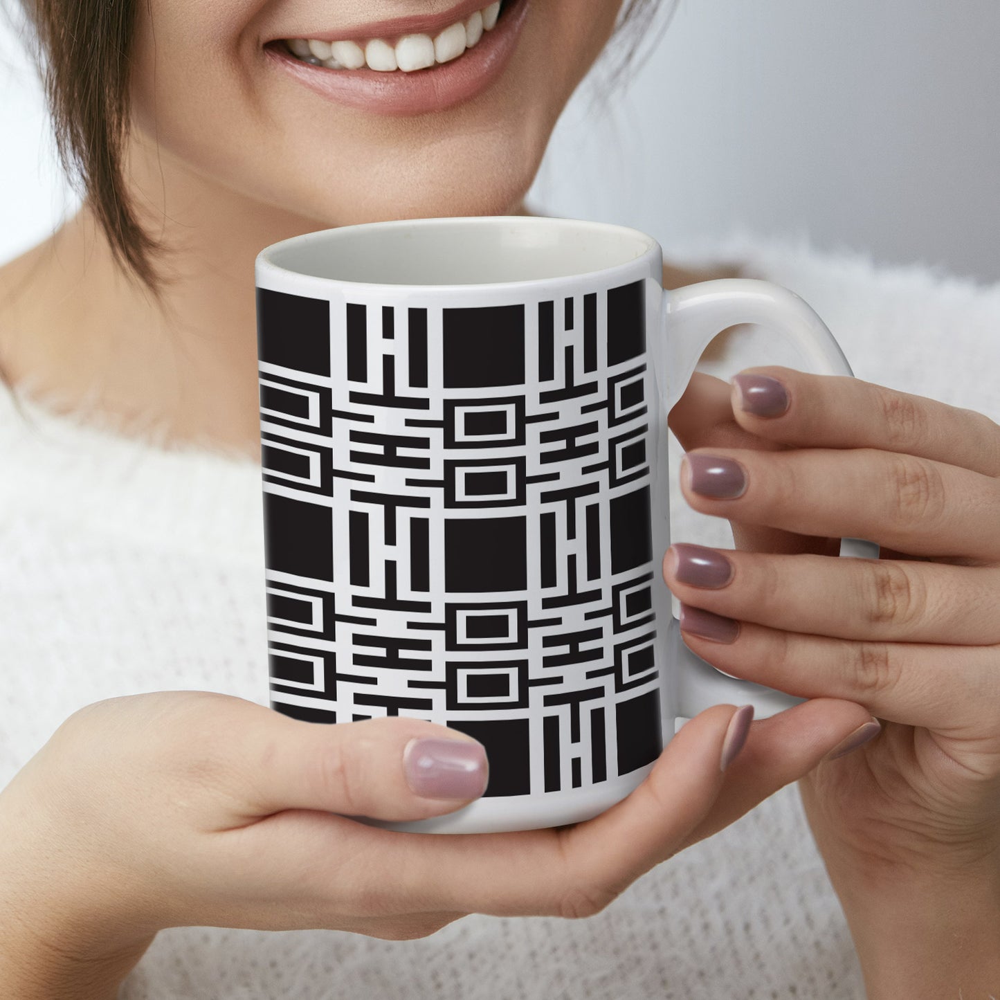 Highland Home Midway Gardens Wall Pattern by Frank Lloyd Wright 15 oz. Ceramic Mug Manufactured in the USA Dishwasher Safe Microwave Safe
