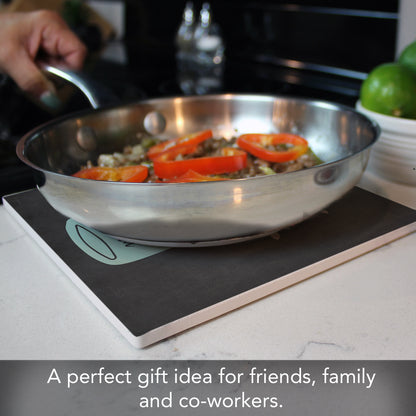 Thirstystone Thankful Decorative Heat Tolerant Stone Trivet with Non-Skid Cork Backing 8” Square