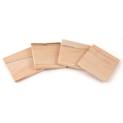Thirstystone Cinnabar Natural Sandstone Coaster 4 Pack with Protective Cork Backing