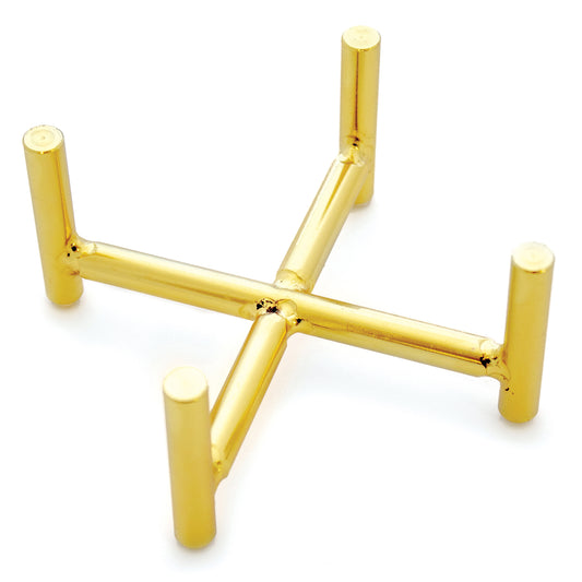 Thirstystone Gold Tone Cast Iron Coaster Holder 5.13" x 5.13" Holds Round or Square 4" Coasters