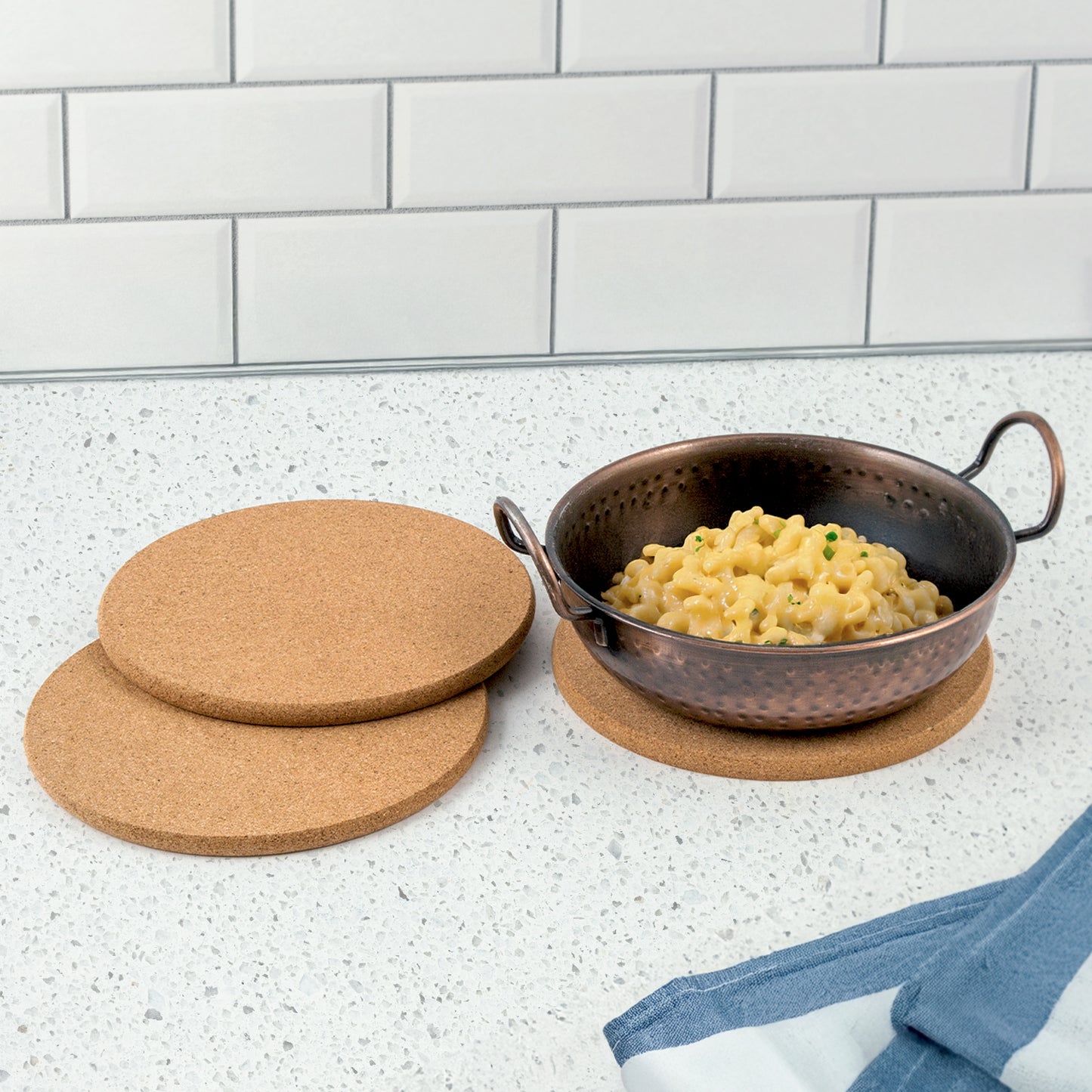 Thirstystone Cork 3 Pack Trivet, Tan, Brown