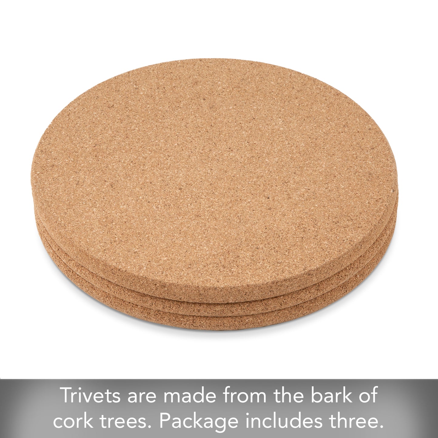 Thirstystone Cork 3 Pack Trivet, Tan, Brown
