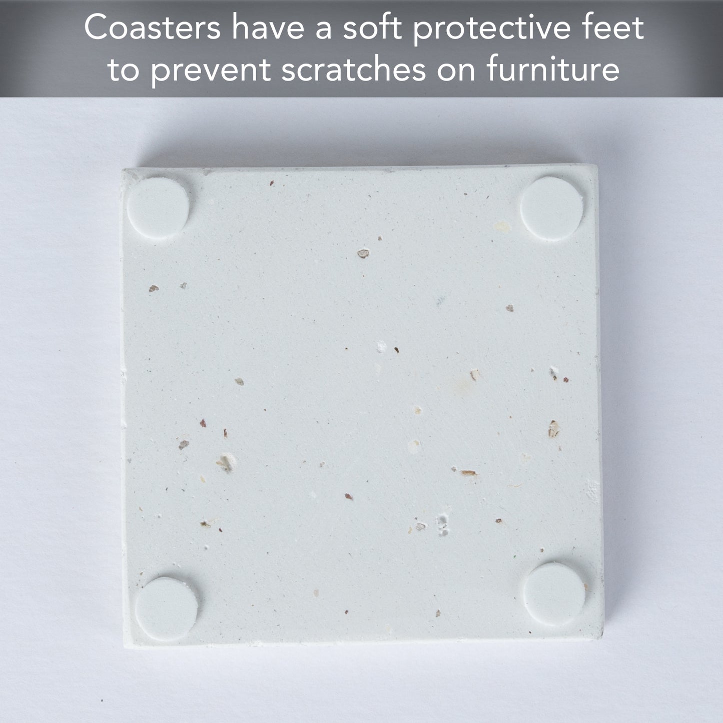 Thirstystone Natural Terrazzo Coasters with White & Black Speckles 4 Pack Protective Felt Feet Included