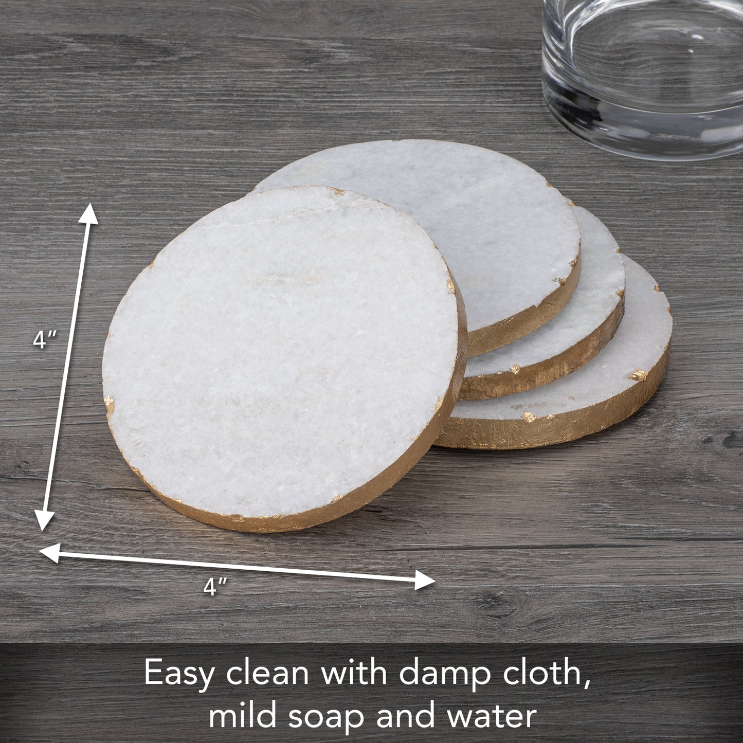Thirstystone Marble Coasters, 4" x 4" x 1.5", round