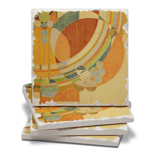 Frank Lloyd Wright 4 Pack March Balloons Absorbent Stone Coasters Manufactured in the USA