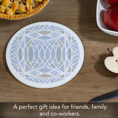 Blossom Design from F.L.W. Foundation on 8" Round Stone Trivet Manufactured in The USA Heat Tolerant Easily Wipes Clean