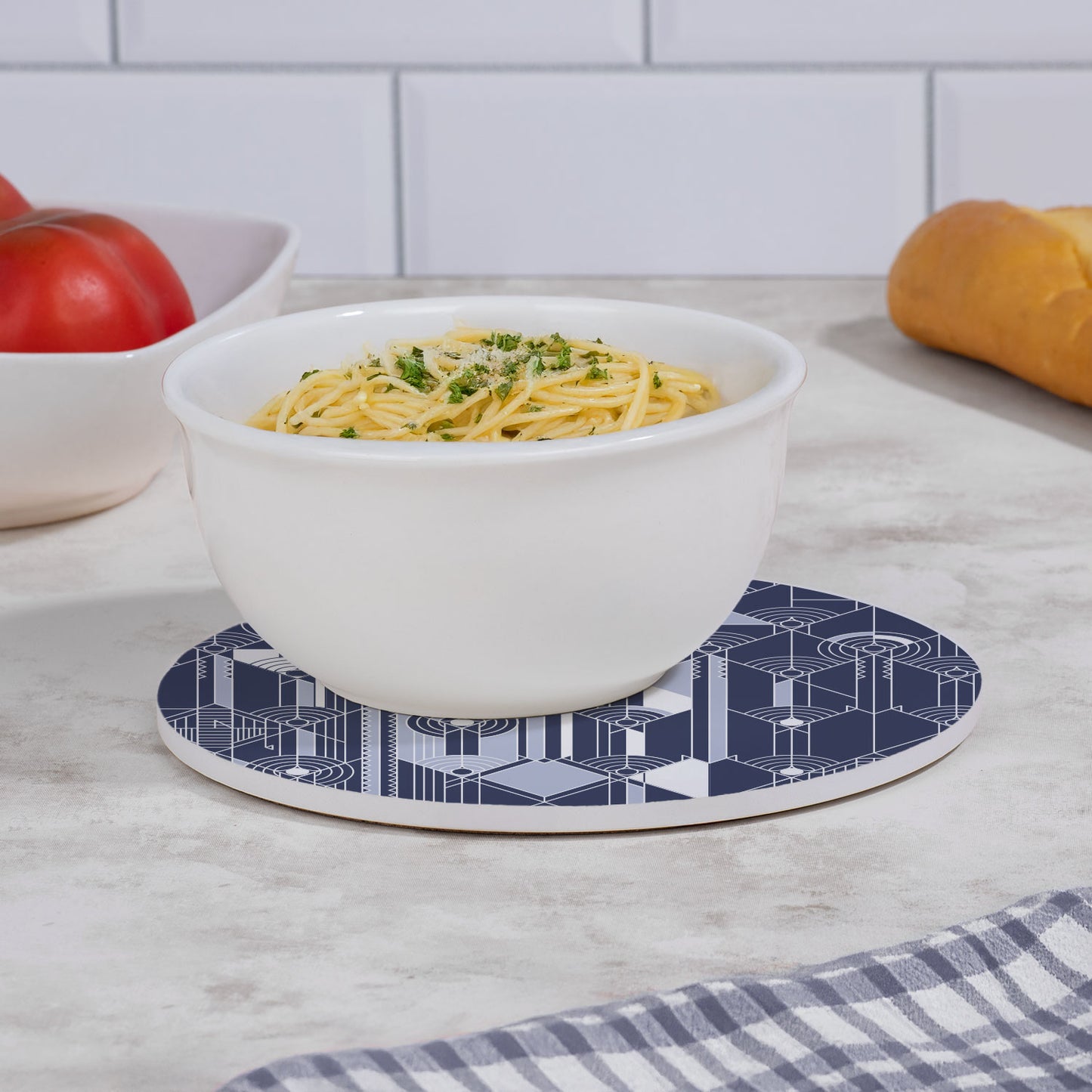 April Showers Design by Frank Lloyd Wright on 8" Round Stone Trivet Manufactured in The USA Heat Tolerant Easily Wipes Clean