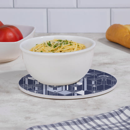 April Showers Design by Frank Lloyd Wright on 8" Round Stone Trivet Manufactured in The USA Heat Tolerant Easily Wipes Clean