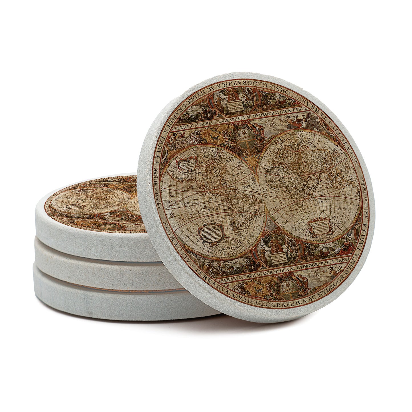 Thirstystone Old World Passages 4 Pack Natural Sandstone Coasters 4" Round