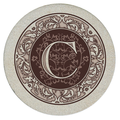 Thirstystone 4 Pack Monogram Natural Sandstone Coasters 4" Diameter