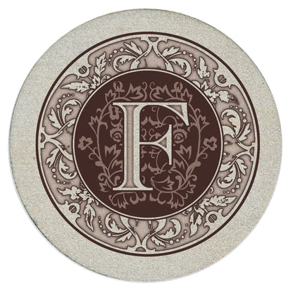 Thirstystone 4 Pack Monogram Natural Sandstone Coasters 4" Diameter