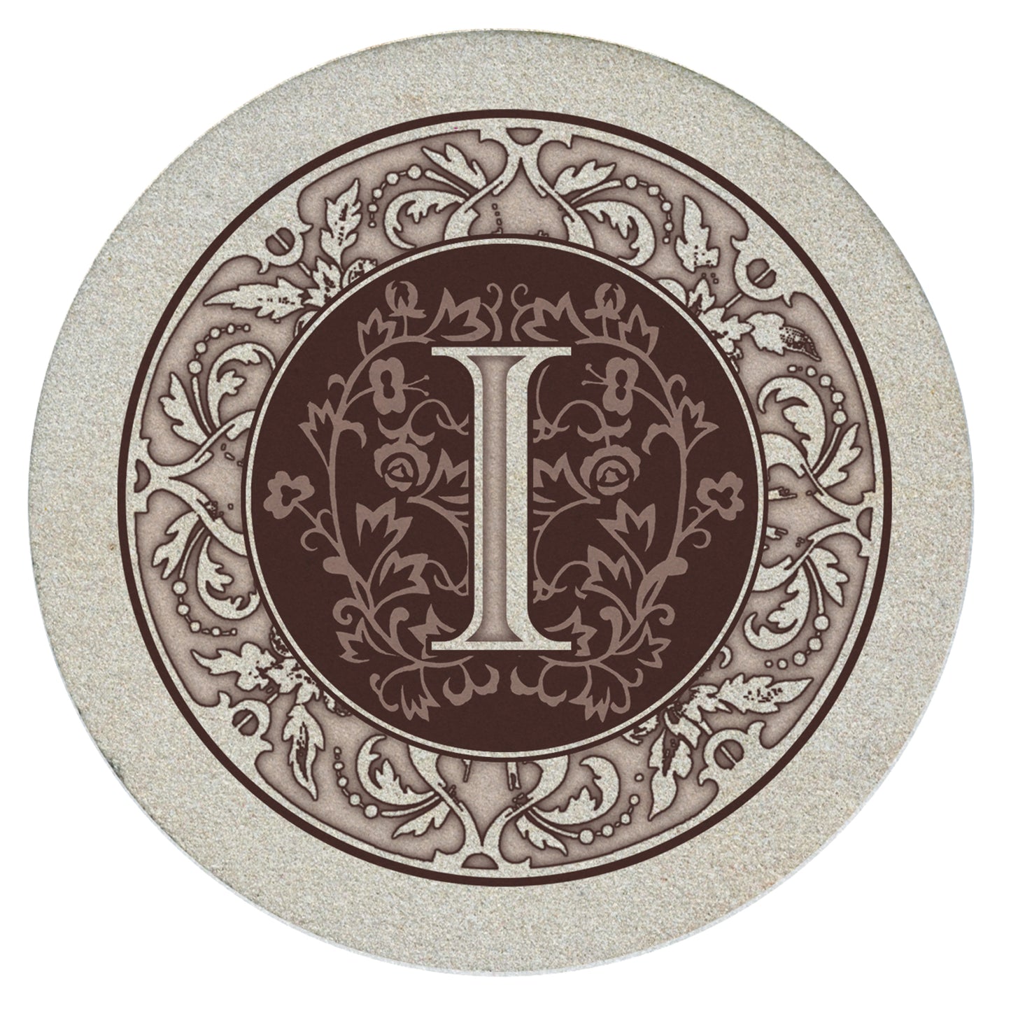Thirstystone 4 Pack Monogram Natural Sandstone Coasters 4" Diameter
