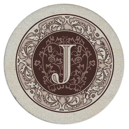 Thirstystone 4 Pack Monogram Natural Sandstone Coasters 4" Diameter
