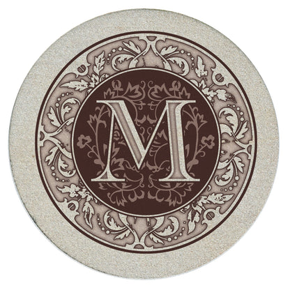 Thirstystone 4 Pack Monogram Natural Sandstone Coasters 4" Diameter