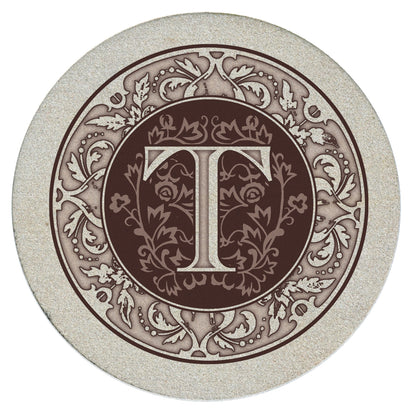 Thirstystone 4 Pack Monogram Natural Sandstone Coasters 4" Diameter