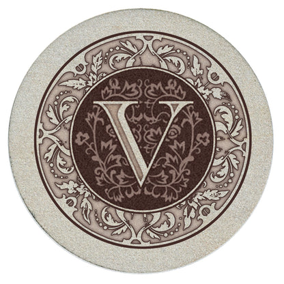 Thirstystone 4 Pack Monogram Natural Sandstone Coasters 4" Diameter