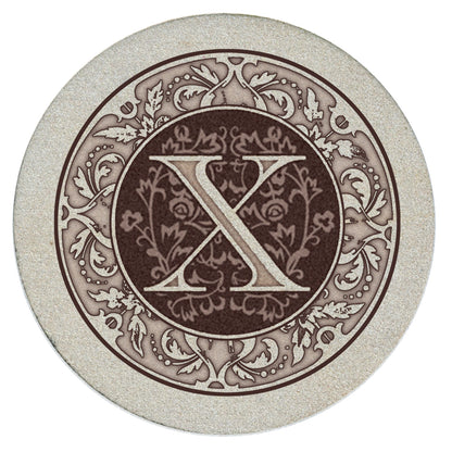 Thirstystone 4 Pack Monogram Natural Sandstone Coasters 4" Diameter