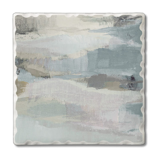 Thirstystone Misty Clouds Single Tumbled Tile Stone Coaster with Protective Cork Backing Manufactured in The USA 4" Square, Colorful, Artistiic, Easily Wipes Clean