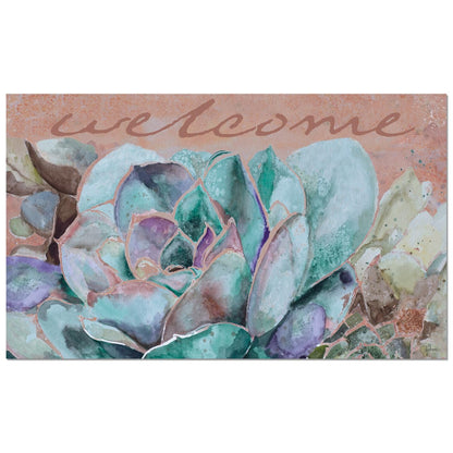 Counterart Succulent Welcome Indoor/Outdoor Entryway Floor Mat Manufactured in the USA 29.5" by 17.75"