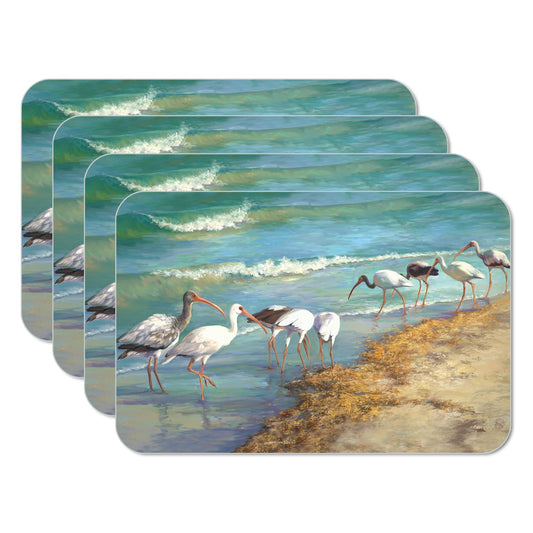 CounterArt Marco Island Birds 4 Pack Reversible Easy Care Flexible Placemats Made in the USA
