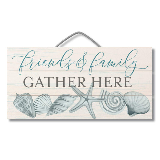 CounterArt Friends & Family Beach Decorative Slatted Pallet Wood Sign 12" x 6" Made in the USA