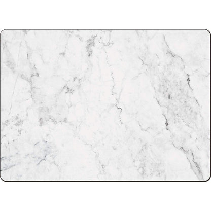 CounterArt White Marble Premium Decorative Hardboard Tabletop Placemats 4-Pack Manufactured in The USA Heat Tolerant and Easily Wipes Clean