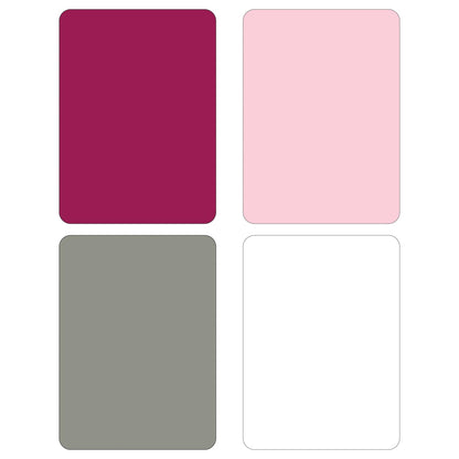 Cut N’ Funnel Rosewater 4 Pack Thick Multicolor Plastic Cutting Board Mats Made in the USA BPA & PVC Free Plastic Mat Measures 10” x 8”