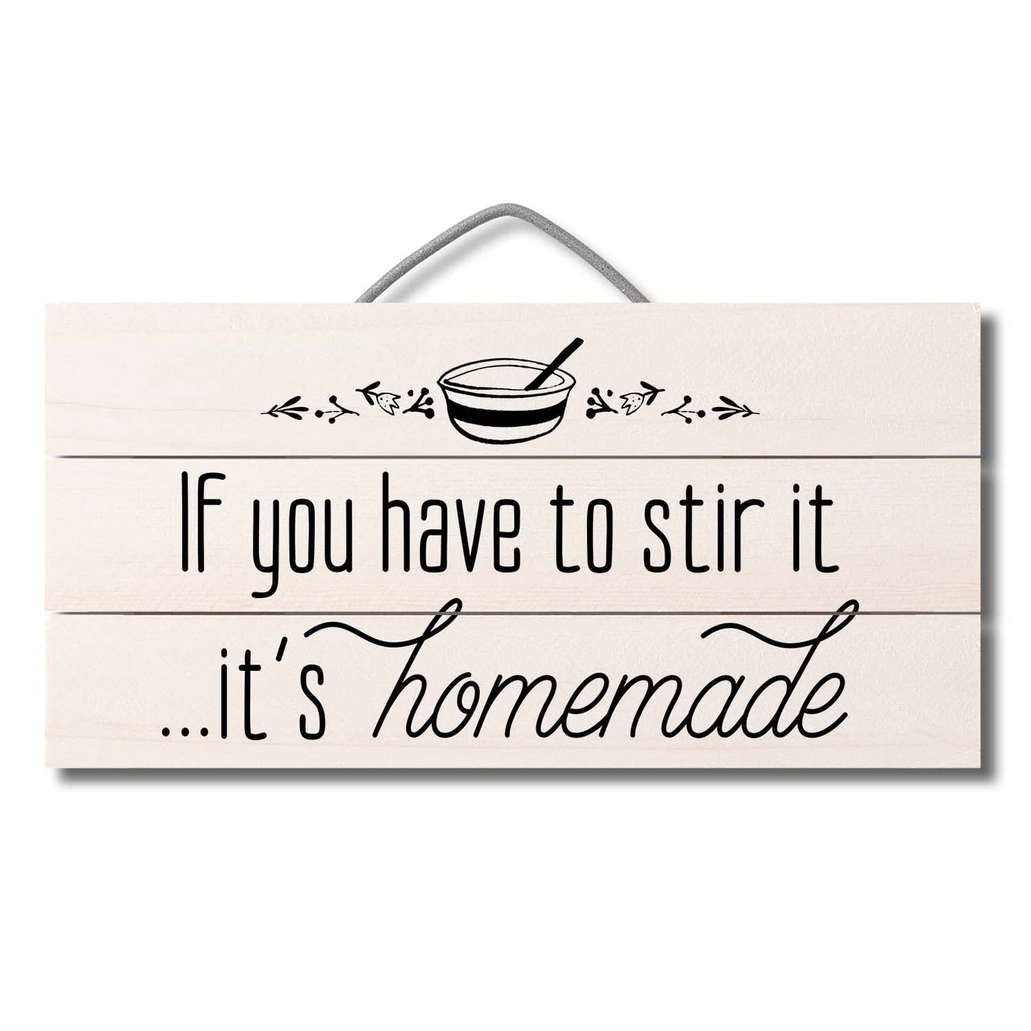 Highland Home Homemade Decorative Pallet Wood Sign 12" x 6" Made in the USA Wire Hanger Included That Doubles as an Easel