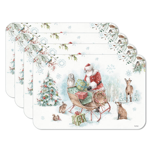 CounterArt Magical Holidays 4 Pack Reversible Easy Care Placemats Made in the USA