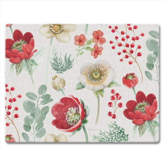 CounterArt Floral Traditions 3mm Tempered Glass Cutting Board 10” x 8” Manufactured in the USA