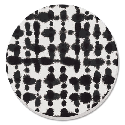 Thirstystone Black Spots Single Round Absorbent Stone Coaster with Protective Cork Backing Manufactured in The USA 4" Diameter
