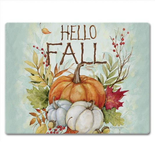 CounterArt Harvest Blessings 3mm Tempered Glass Cutting Board 10” x 8” Manufactured in the USA