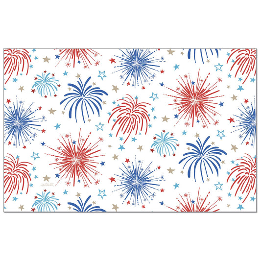 CounterArt Star Spangled 24 Premium Paper Placemats in Resealable Storage Bag Made in The USA