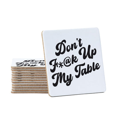 Thirstystone My Table 12-Pack Cork Back Paper Bar Coasters Made in The USA Humourous Quotes Attractive Designs