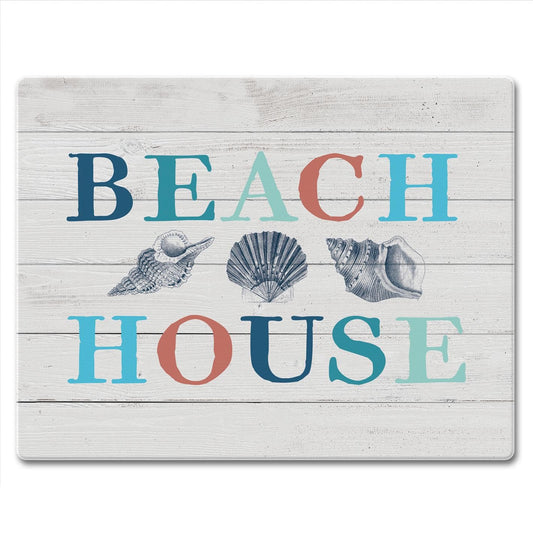 CounterArt Beach House 3mm Tempered Glass Cutting Board 10” x 8” Manufactured in the USA
