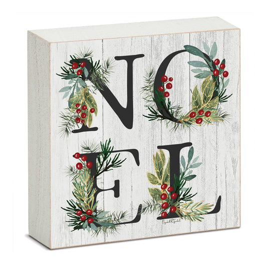 Highland Home Noel Autumn & Winter Decorative Wooden Home Accent Sign for Desk Mantle or Shelf Made in the USA