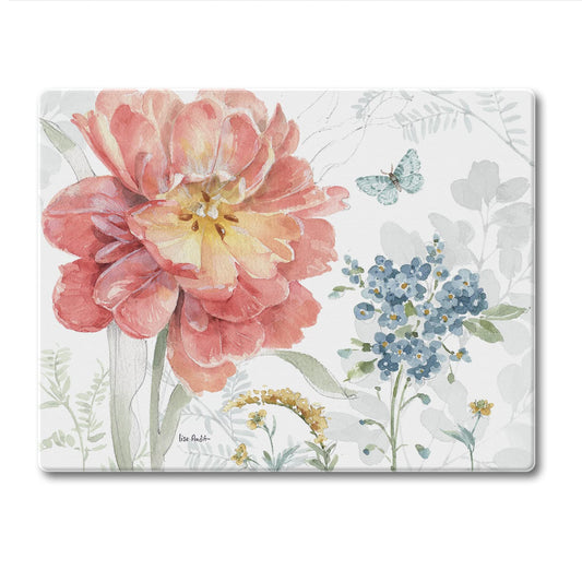 CounterArt Spring Meadow 3mm Tempered Glass Cutting Board 10” x 8” Manufactured in the USA