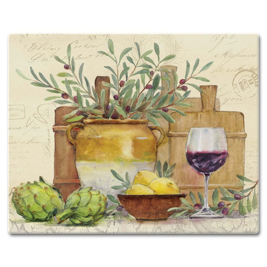 CounterArt Rustic Wine 3mm Tempered Glass Cutting Board 15” x 12” Manufactured in the USA