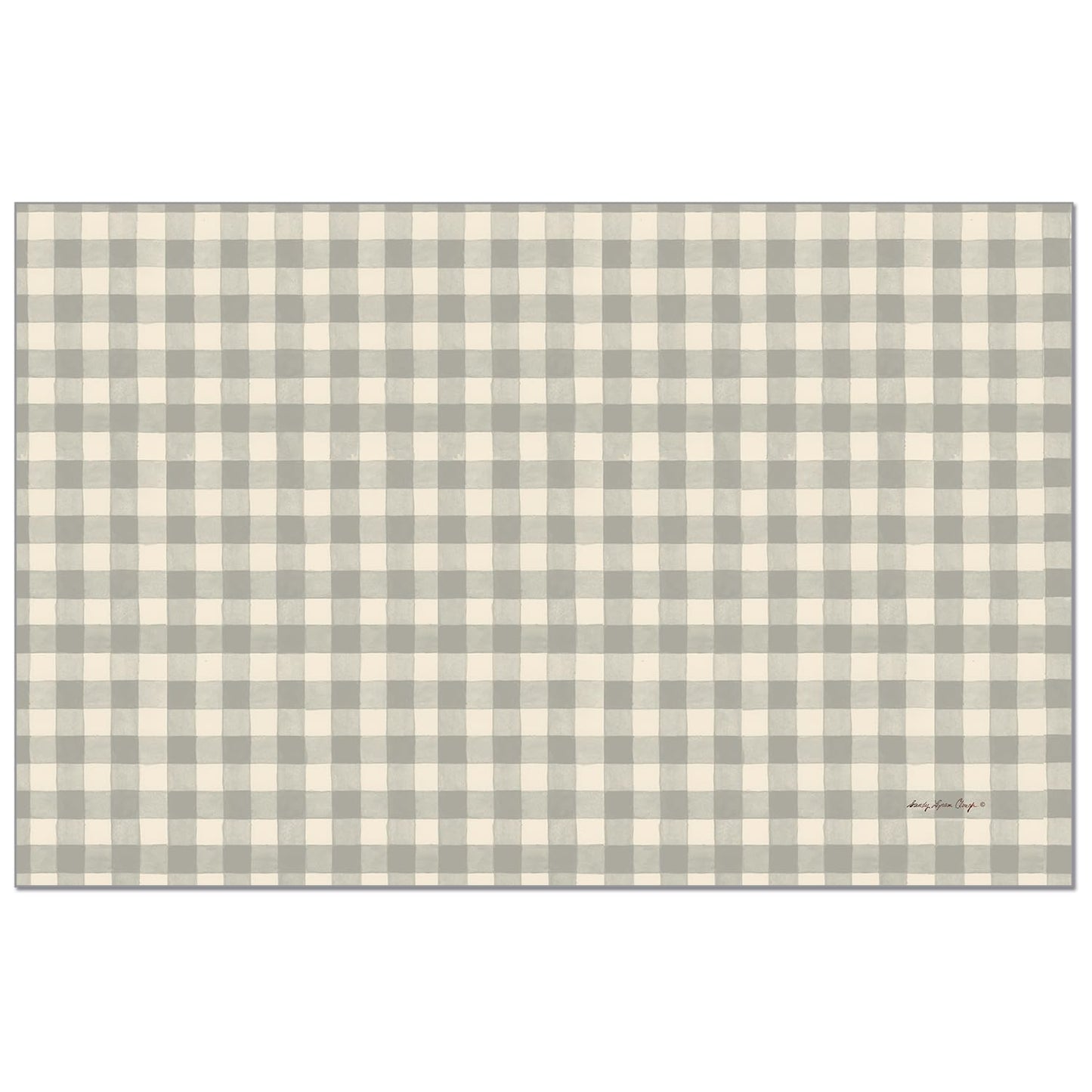 CounterArt Fall Gingham 24 Premium Paper Placemats in Resealable Storage Bag Made in The USA Recyclable Table Decoration for Parties, Celebrations, and Holidays