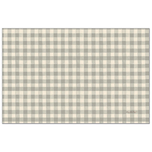CounterArt Fall Gingham 24 Premium Paper Placemats in Resealable Storage Bag Made in The USA Recyclable Table Decoration for Parties, Celebrations, and Holidays